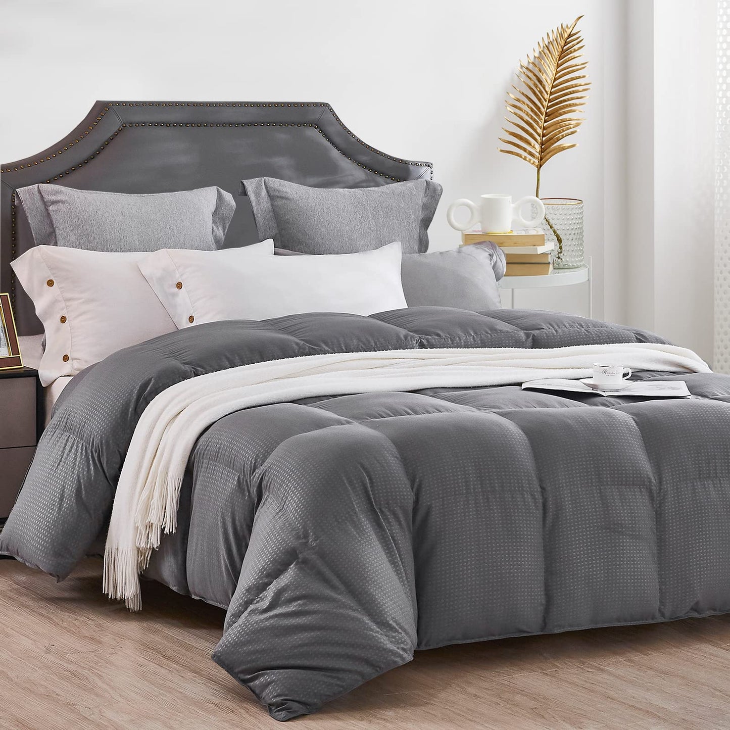 Dluxe Ave. ( TWIN ) Comforter {Duvet}All Season Down/ Grey