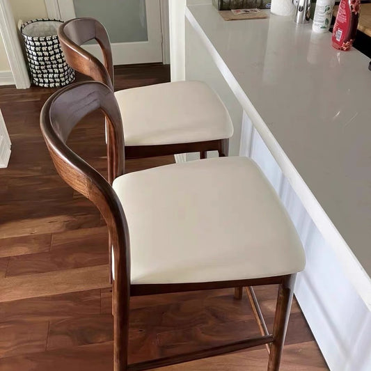 Dluxe Ave. Modern Solid Wood Bar Stool with Backrest