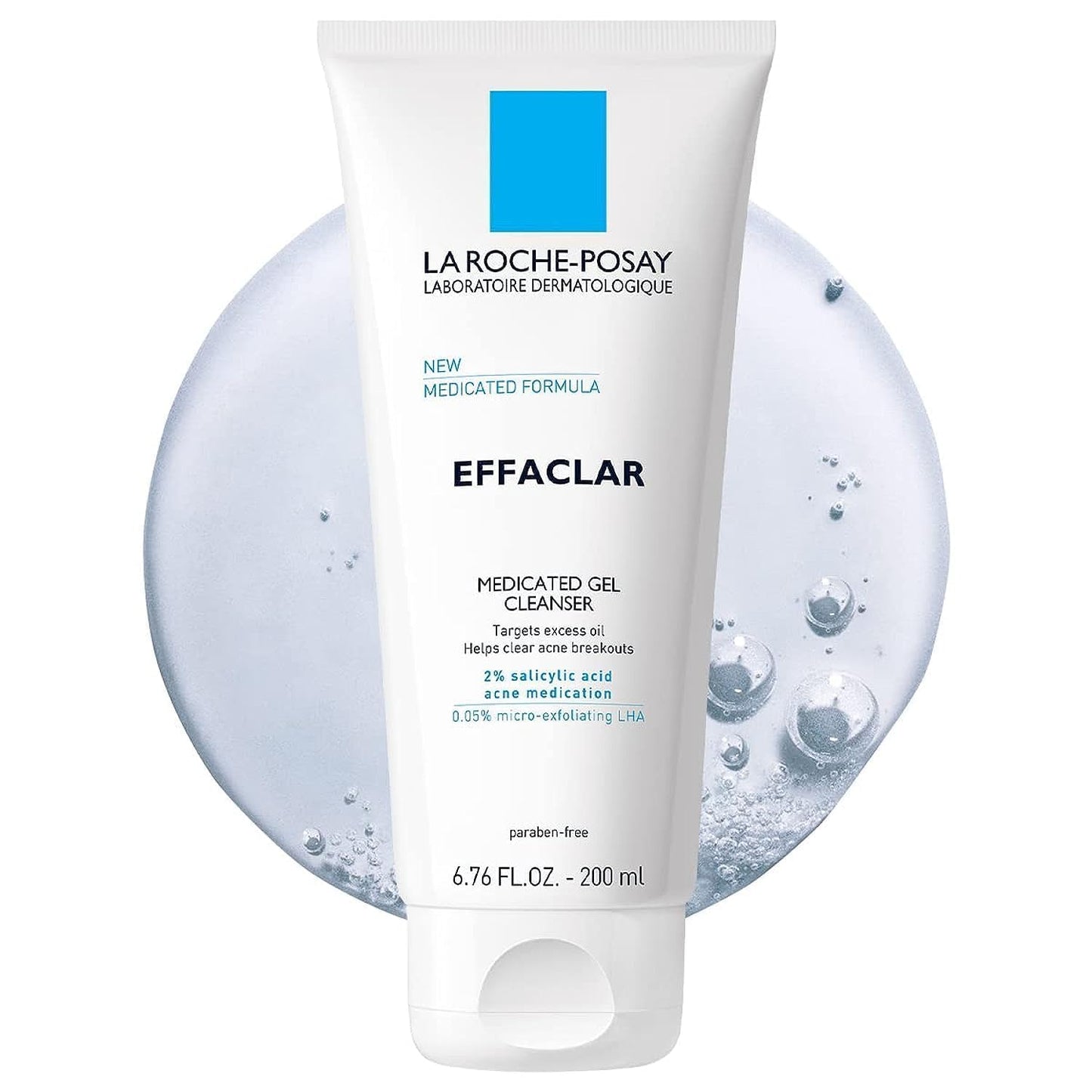 Dluxe Ave.La Roche-Posay Effaclar Medicated Gel Cleanser 2% Salicylic Acid Cleanser + LHA + Glycerin Foaming Acne Face Wash Helps Clear & Prevent Acne Breakouts Oil Free Targets Excess Oil