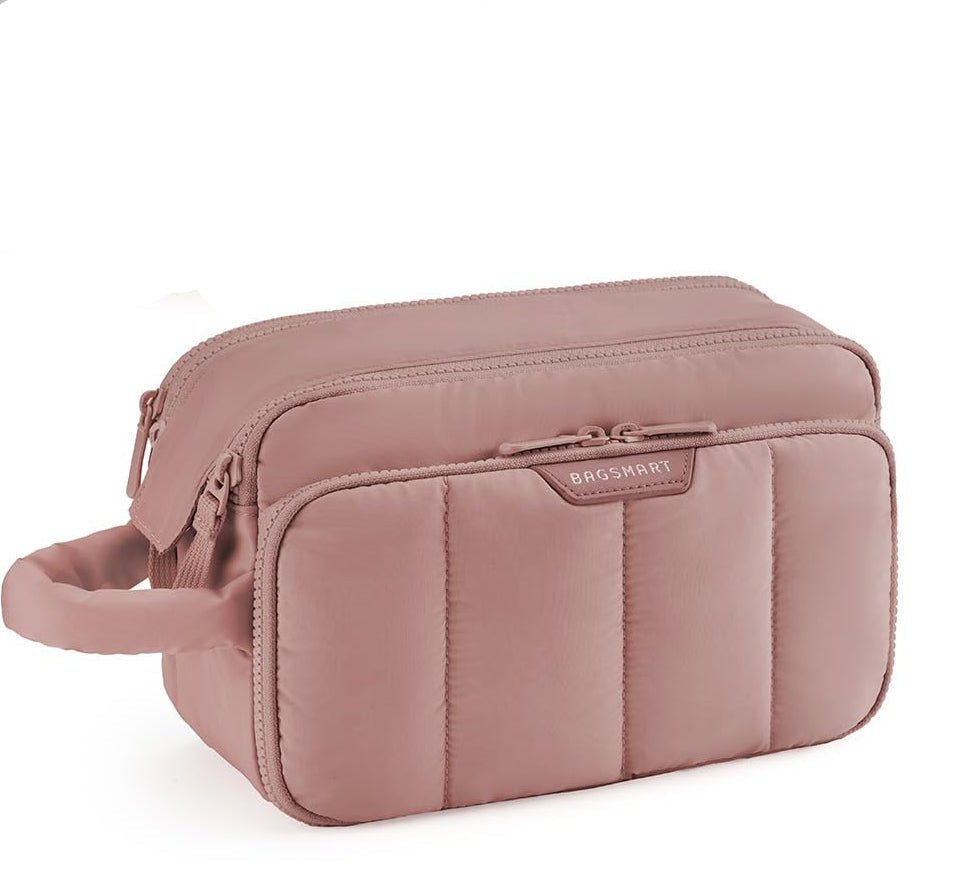 Dluxe Ave. Travel Toiletry Bag/ Puffy Bag Essentials/ Nude Pink