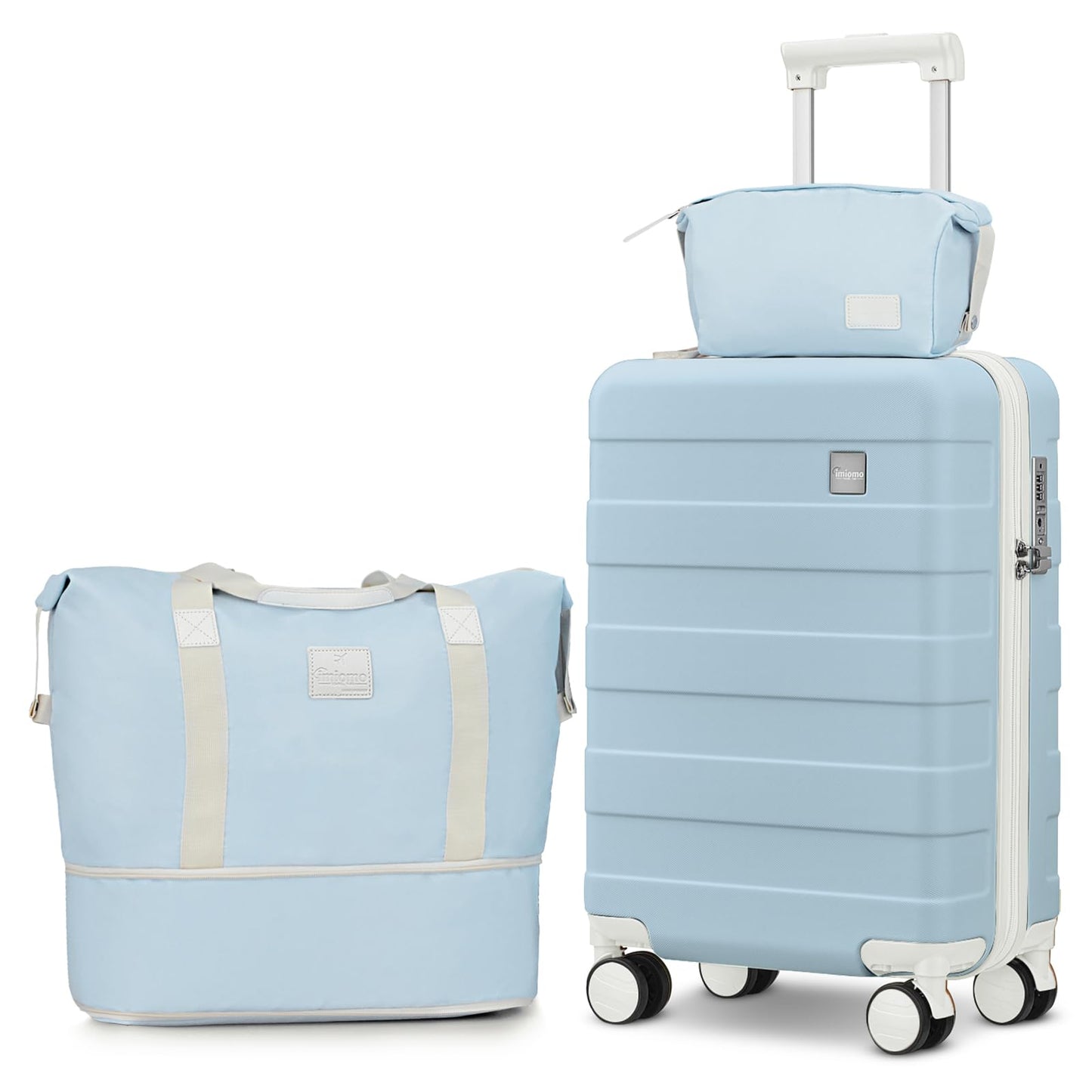Dluxe Ave. Carry on Luggage/Airline Approved/ Hardside/Spinner Wheels/TSA Lock (Blue) 20-Inch)
