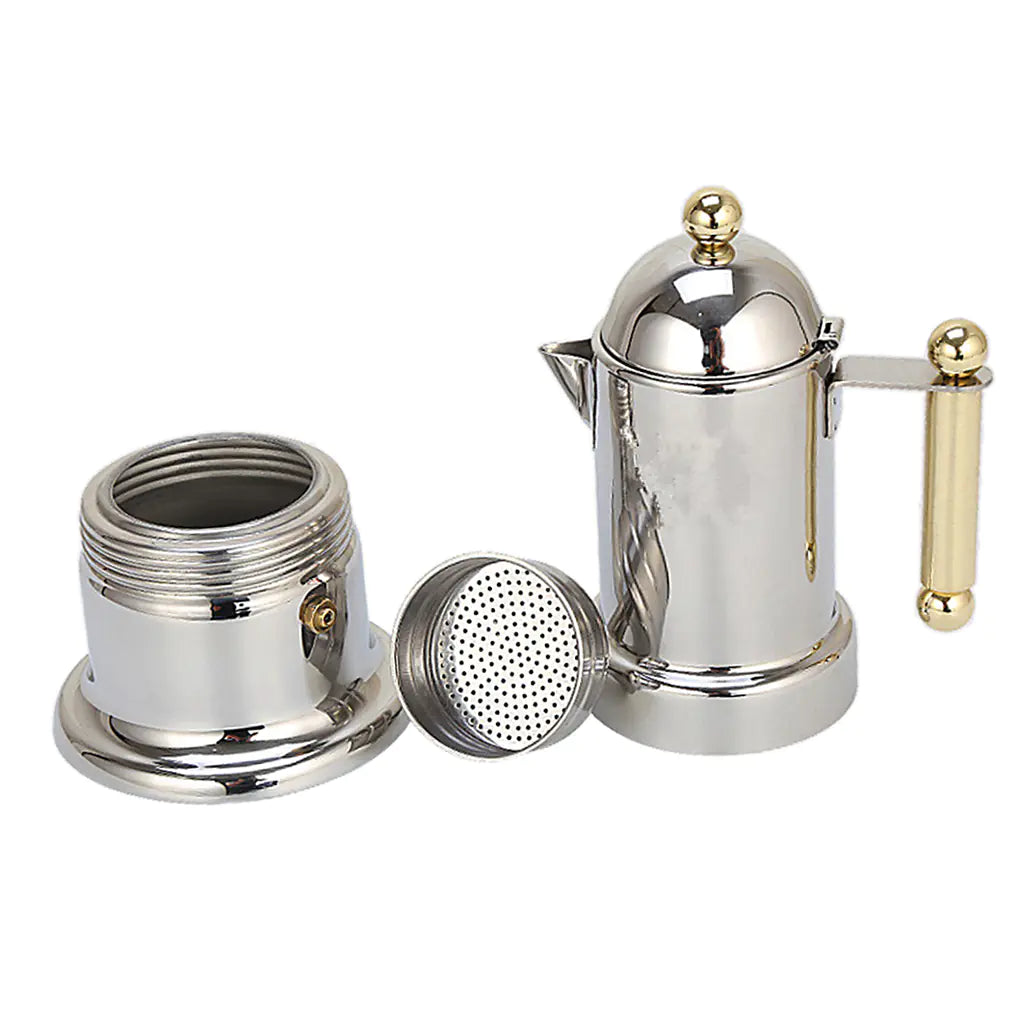 Dluxe Ave. Italian Stainless Steel Moka Coffee Set for Stovetop