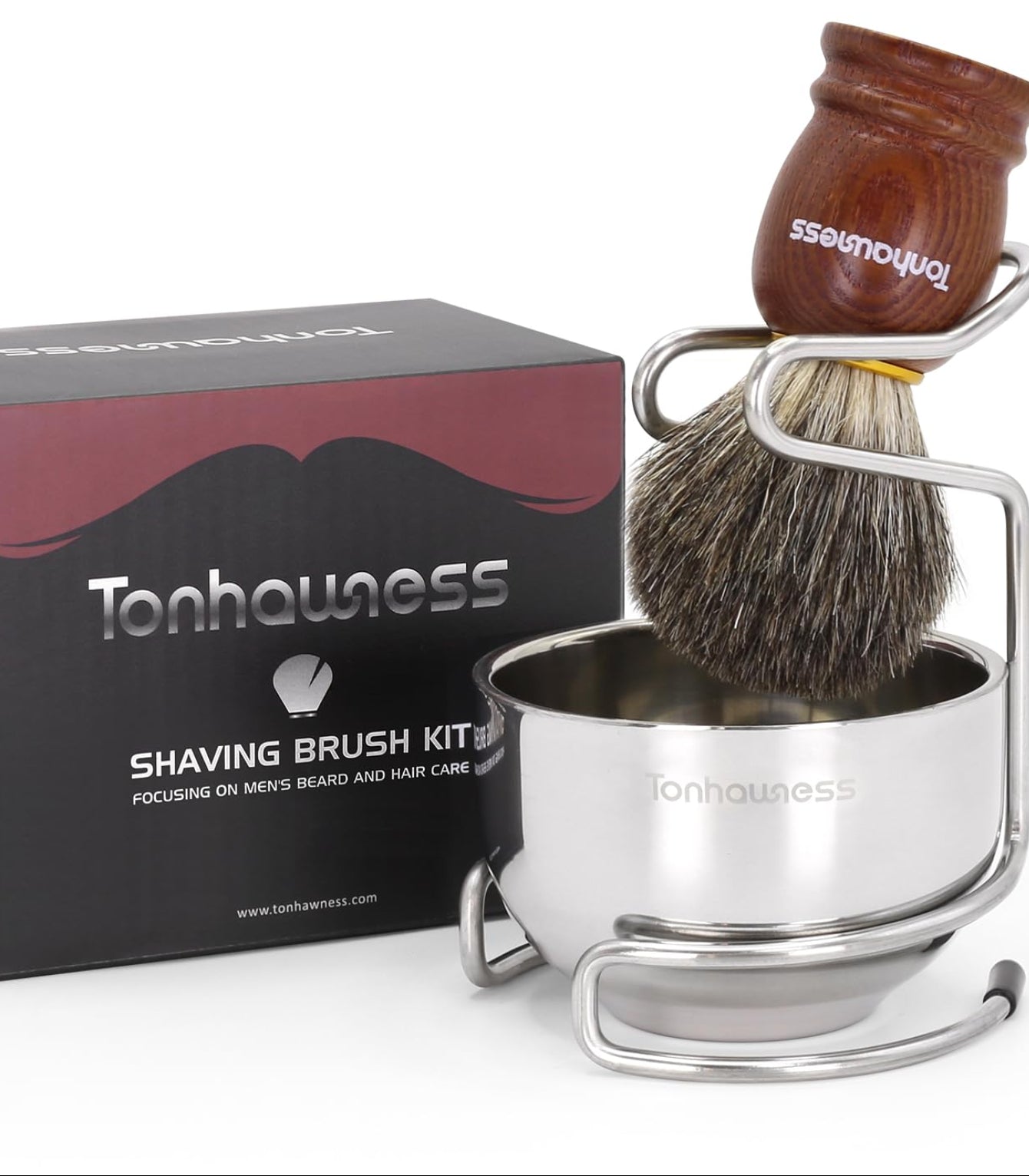 Dluxe Ave. Shaving Brush Kit for Men 3 in 1 Shave Brush Set
