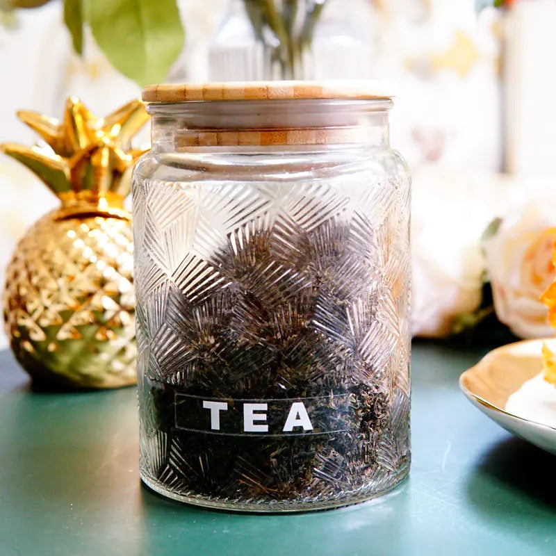 Dluxe Ave. Metal Glass Storage Jar for Coffee and Tea Decor