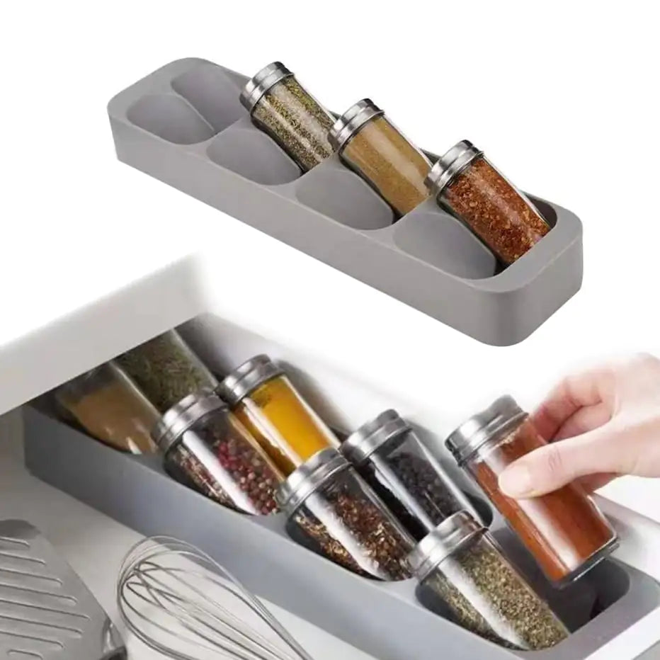 Dluxe Ave. Spice Bottle Rack for Organized Kitchen Storage