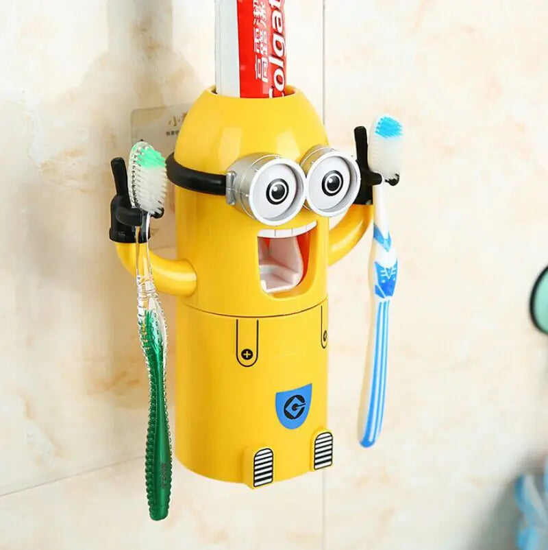 Dluxe Ave. Minions Toothbrush Holder and Toothpaste Dispenser Set