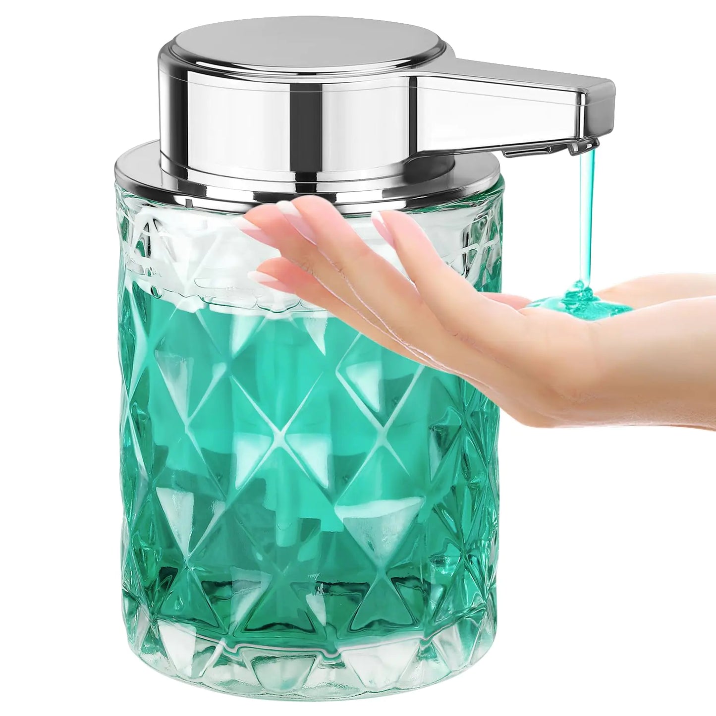 Dluxe Ave. 8 OZ Glass Auto Soap Dispenser for Bathroom
