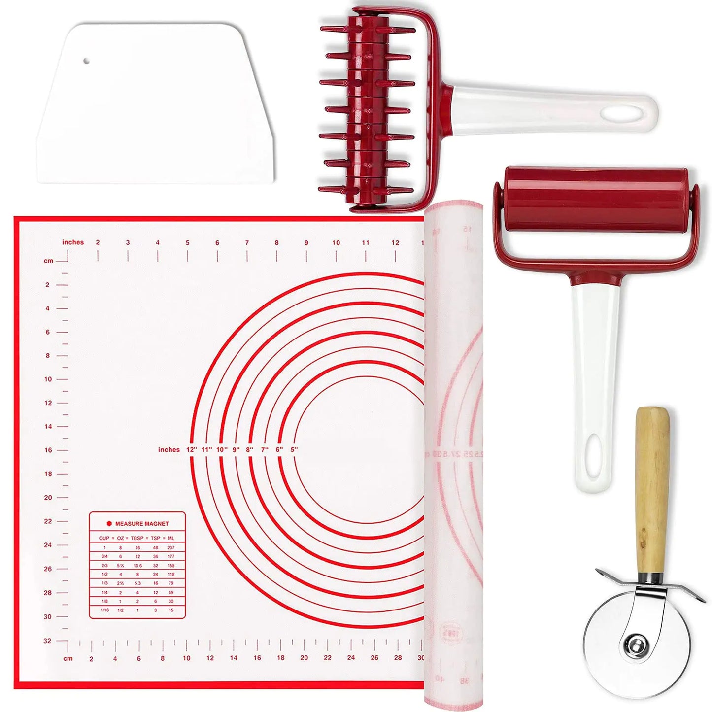 Dluxe Ave. 5 pcs Pizza Tool Set Pastry Mat (5 pcs)