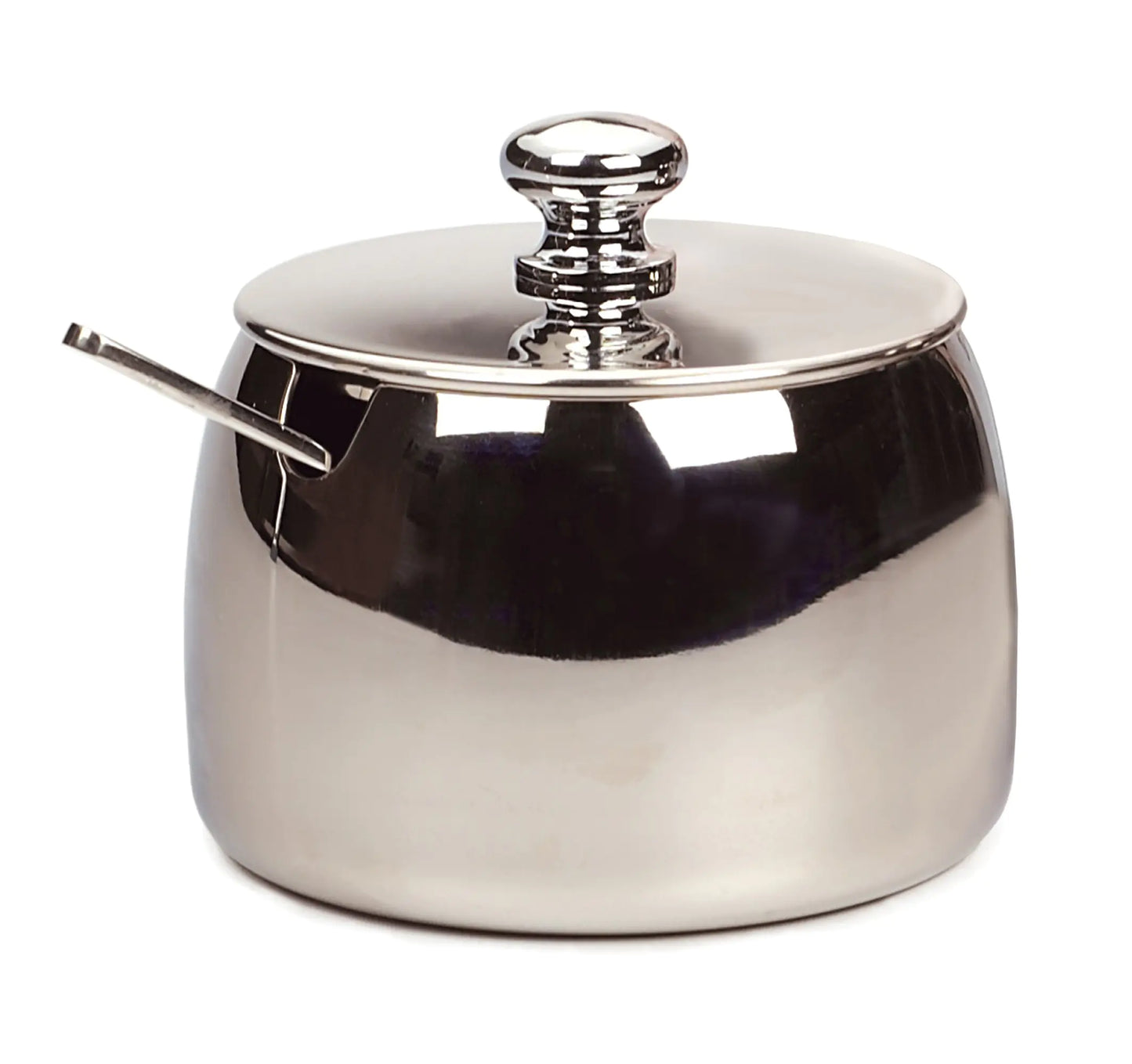 Dluxe Ave. RSVP International Stainless Steel Sugar Bowl Container with Lid and 4.5" Spoon 8 oz Capacity