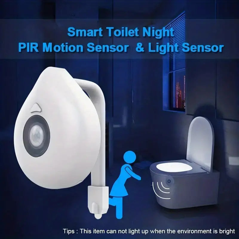 Dluxe Ave. LED Toilet Night Light with Motion Sensor and 8 Colors