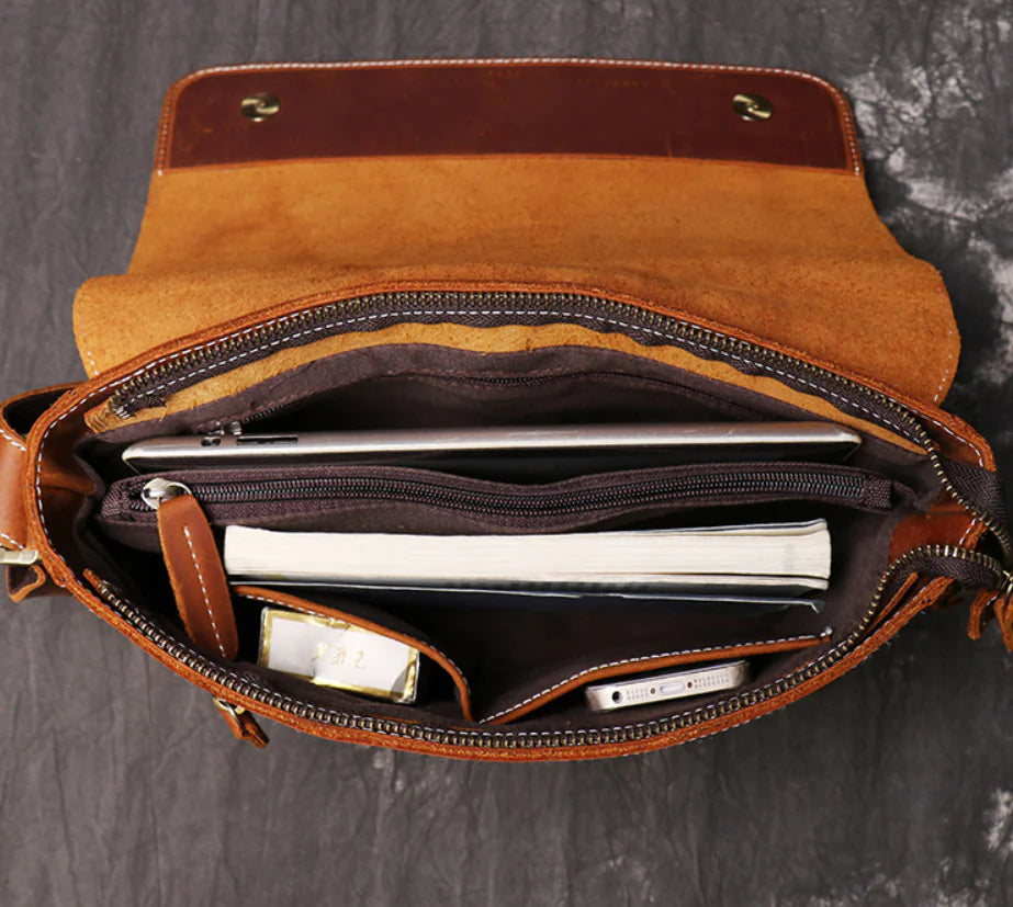 Dluxe Ave. Vintage Handmade Leather Crossbody Bag