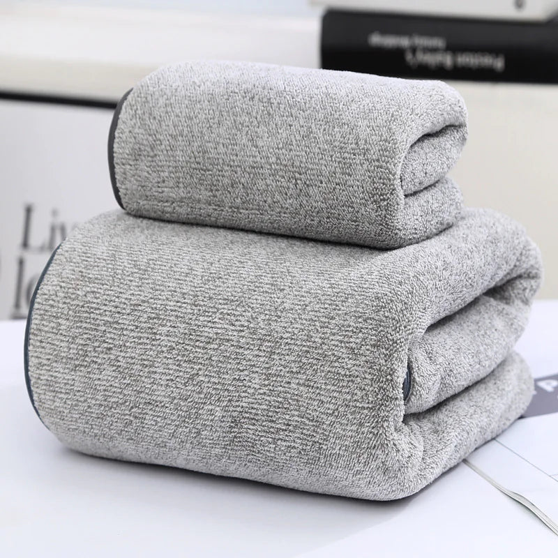 Dluxe Ave. Coral Fleece Bath Towel Set, Bamboo Charcoal Fiber