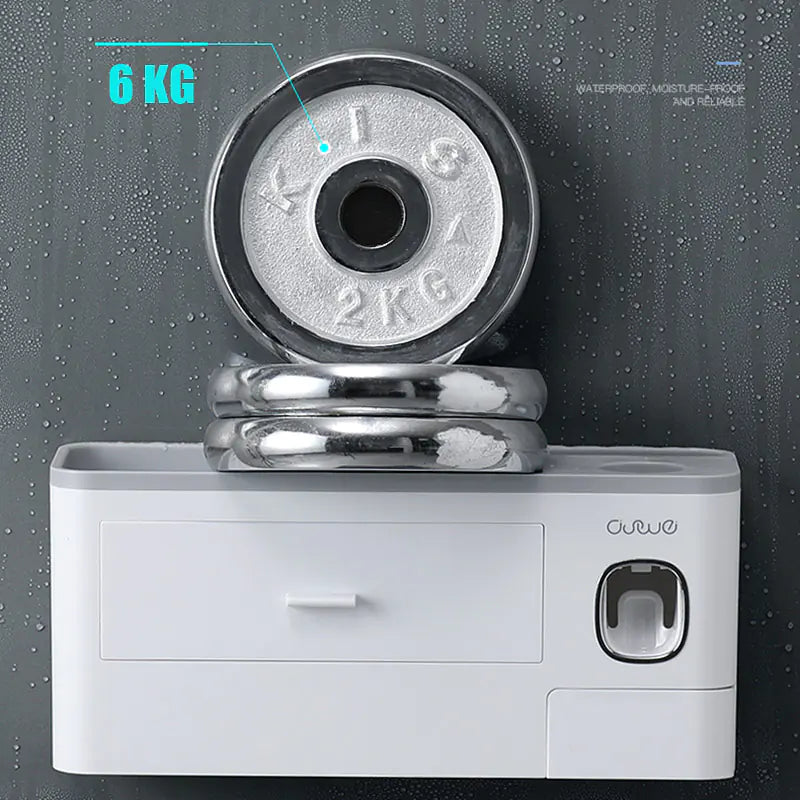 Dluxe Ave. Magnetic Toothbrush Holder Set with Automatic Toothpaste Dispenser