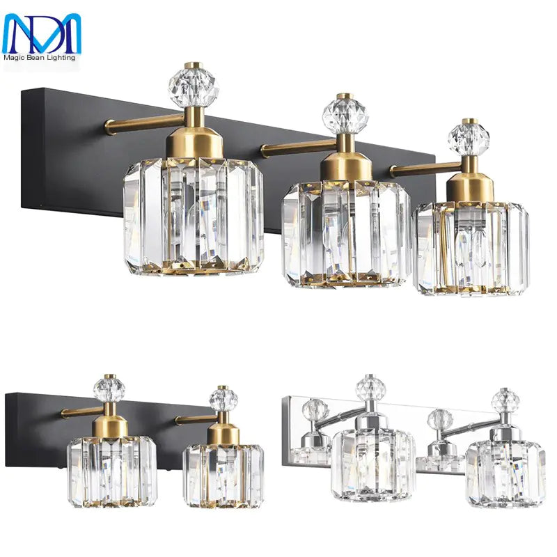 Dluxe Ave. American Crystal Vanity Lighting for Bathroom Mirror