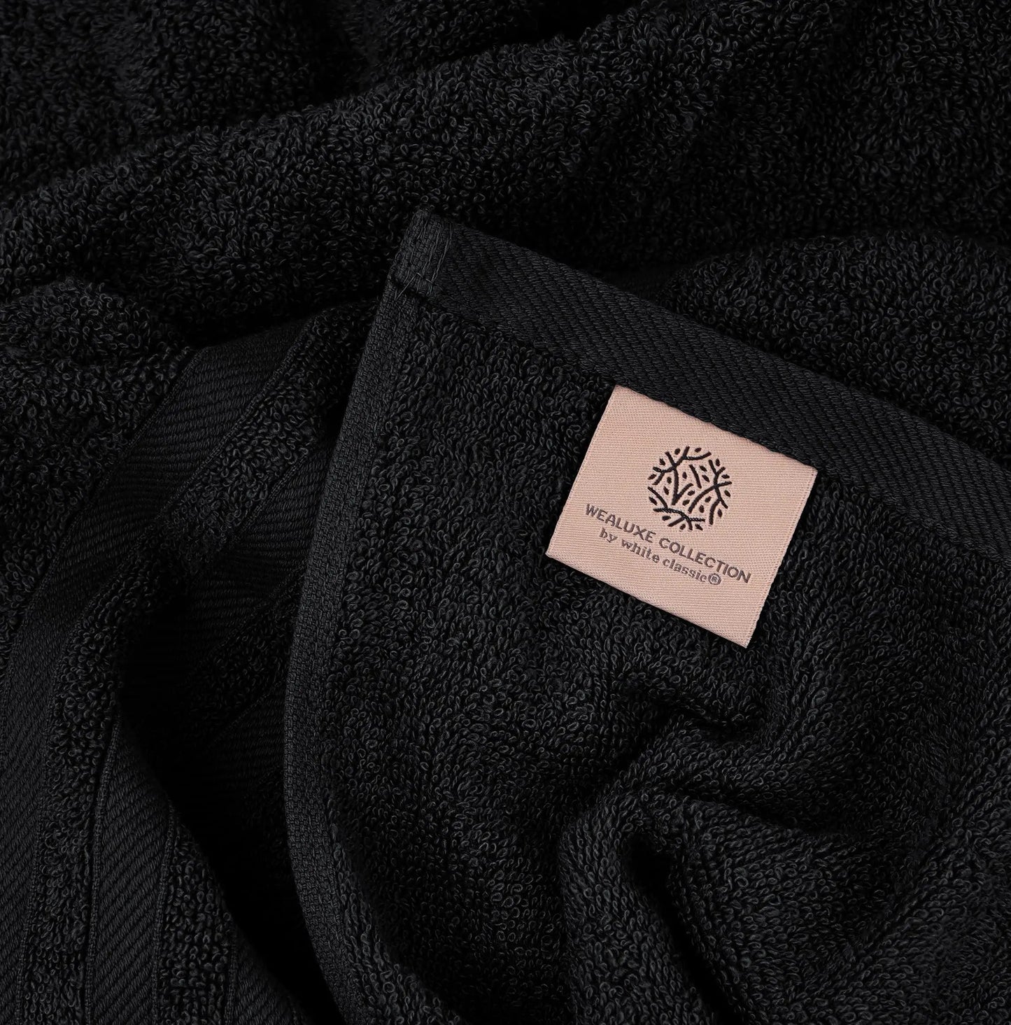 Dluxe Ave. 100% Cotton Soft Bath Towel Set, 12 Pcs (Black)