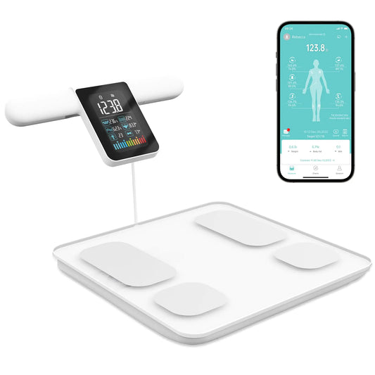 Dluxe Ave. Lepulse Scales for Body Weight and Fat Percentage 8 Electrode Large Display Smart Scale