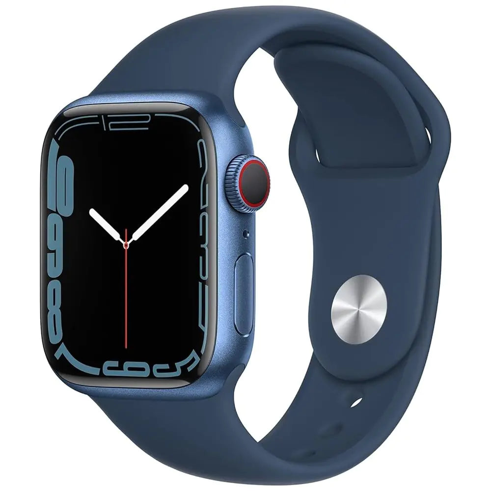 Dluxe Ave. Apple Watch Series 7 (GPS + Cellular 41mm) Blue Sport Band Regular (Renewed)