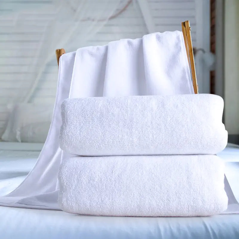 Dluxe Ave. Thick White Cotton Hotel Bath Towel