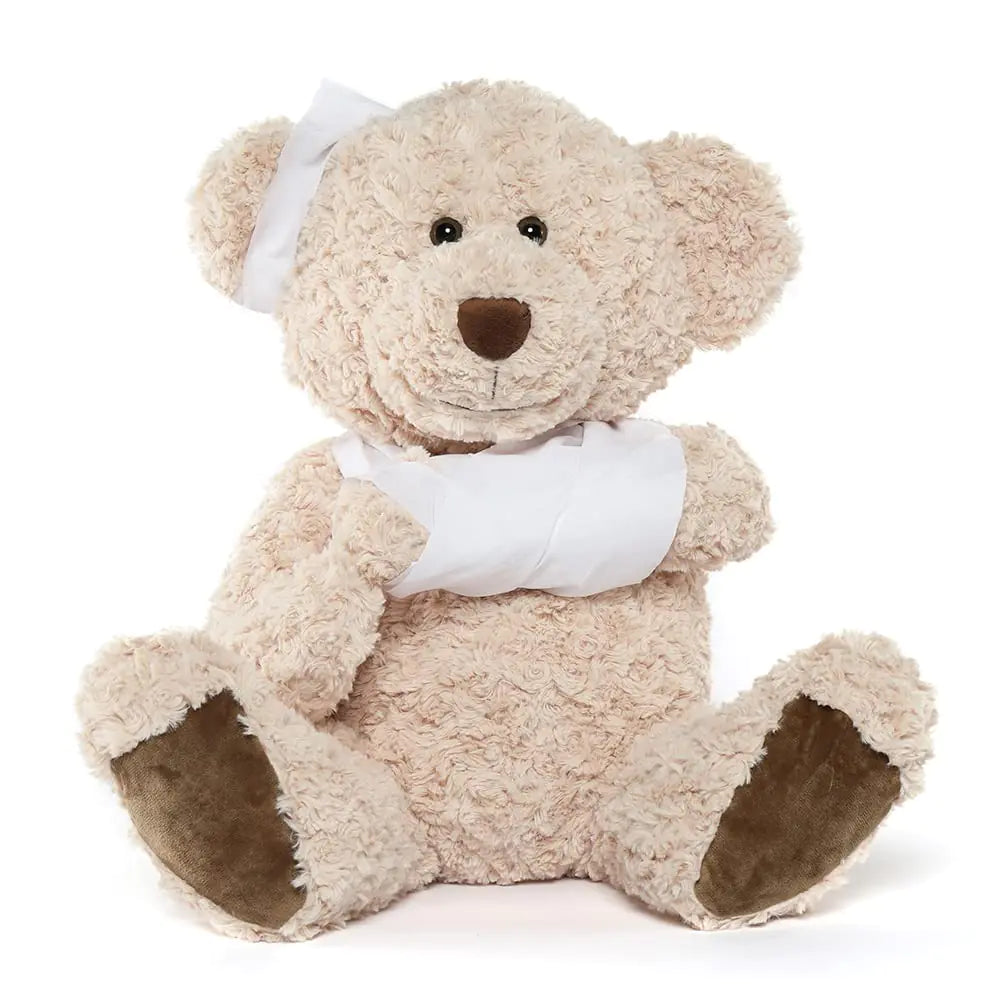 Dluxe Ave. Teddy Bear Stuffed Animal Get Well Soon Teddy Bear 25.6 Inch Big Speedy Recovery  After Surgery Soft Bandage Plush Bear