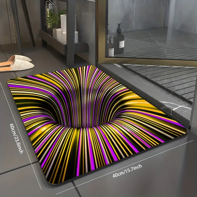 Dluxe Ave.3D Swirl Illusion Non-Slip Area Rug for Home