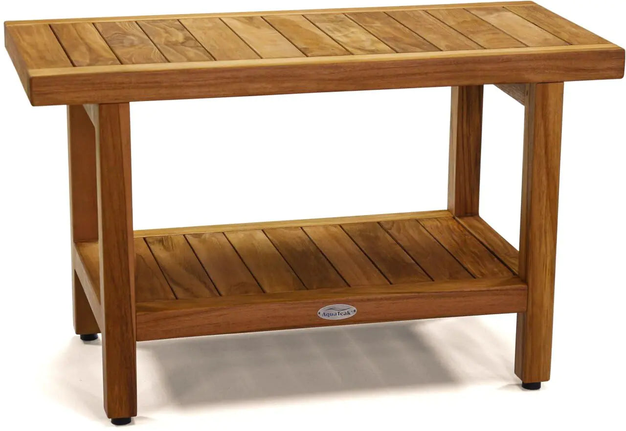 Dluxe Ave. AquaTeak The Original 30" Spa Teak Shower Bench with Shelf