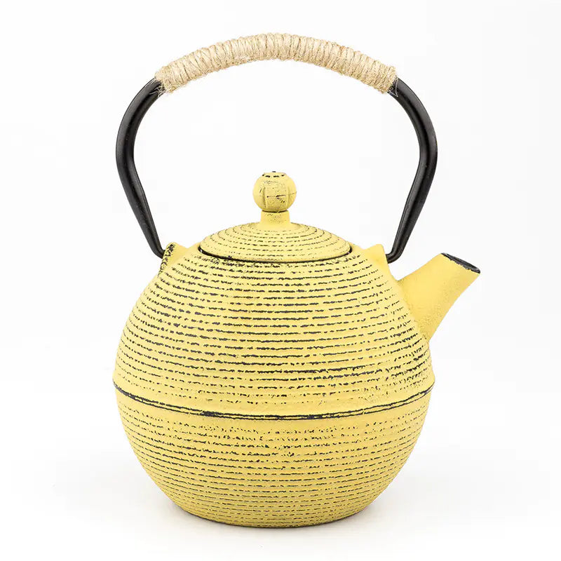Dluxe Ave. Red and Yellow 680ml Iron Kettle Tea Set