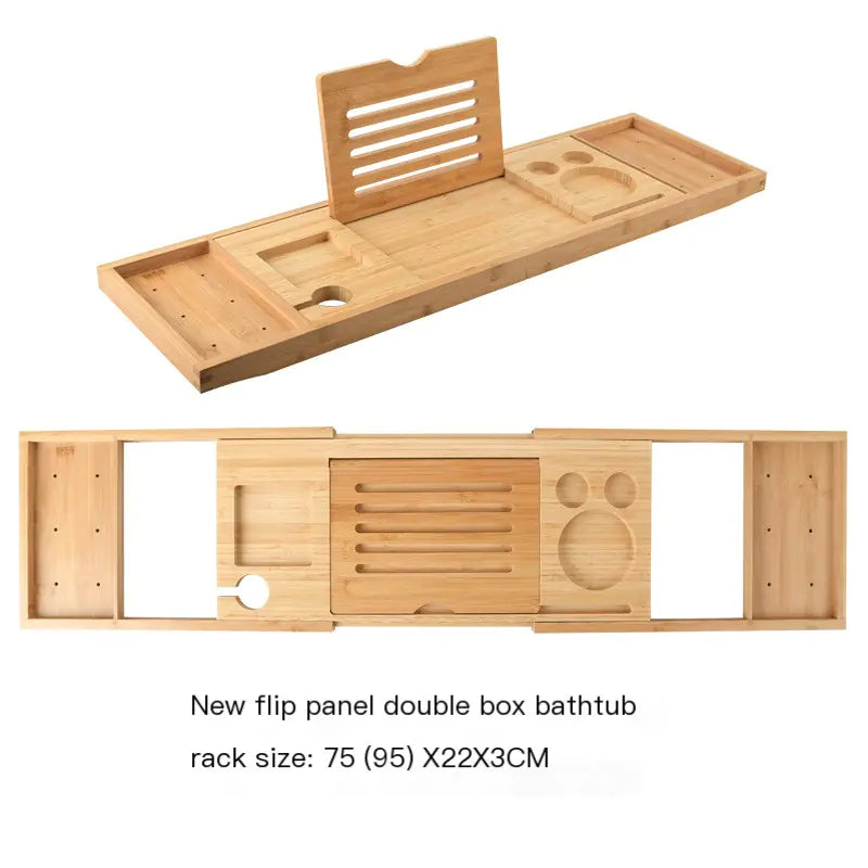 Dluxe Ave. Expandable Non-Slip Bamboo Bathtub Storage Rack