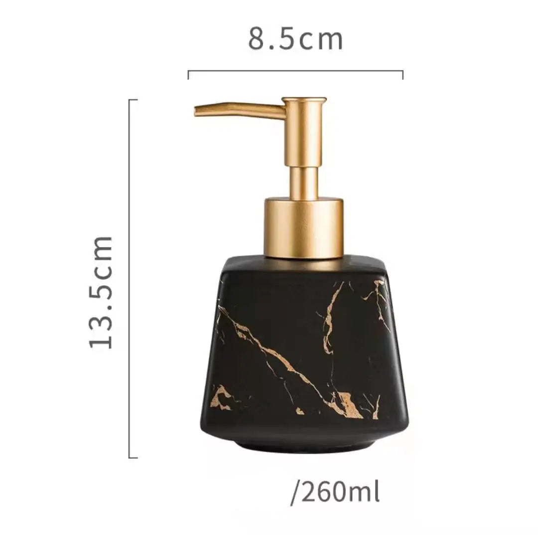 Dluxe Ave. Ceramic Marble Bathroom Pump Bottles for Liquids