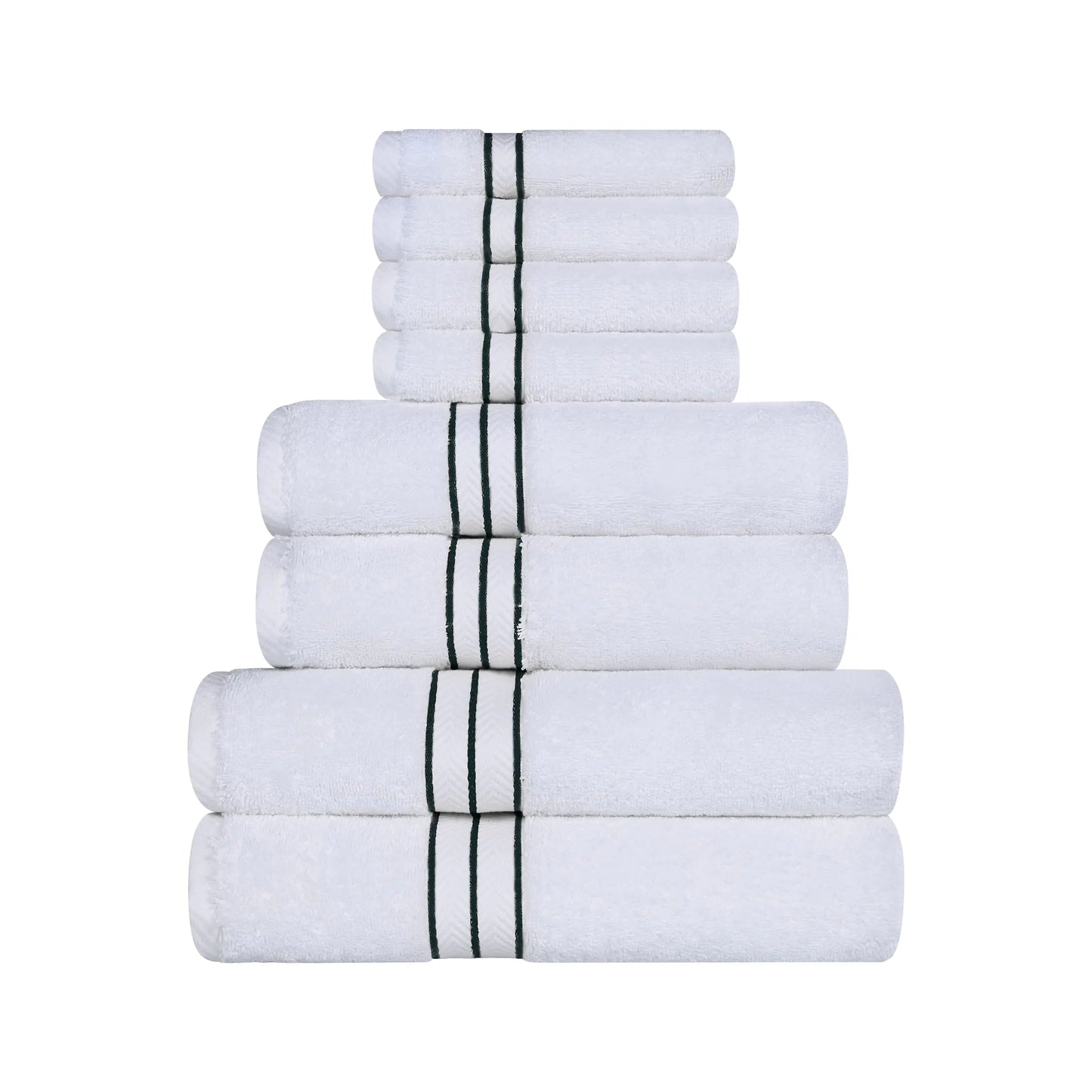 Dluxe Ave. Superior Turkish Cotton Ultra-Plush 8-Piece Towel Set Ideal for Master Bath Guest Bathroom Fast Drying Shower Spa Face/Washcloths Hand Bath Towels Absorbent Home Basics Teal