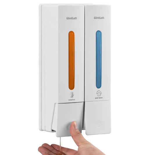 Dluxe Ave. Shampoo and Conditioner Dispenser, 2 Chamber 2/400ML, (White)
