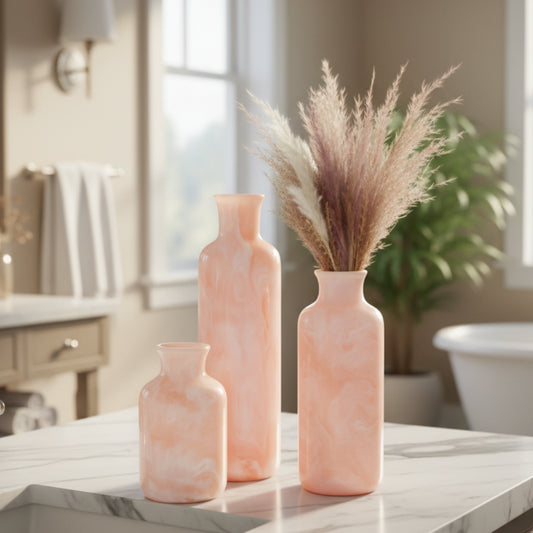 Dluxe Ave. Resin 3 Piece Vase Set (Pink)
