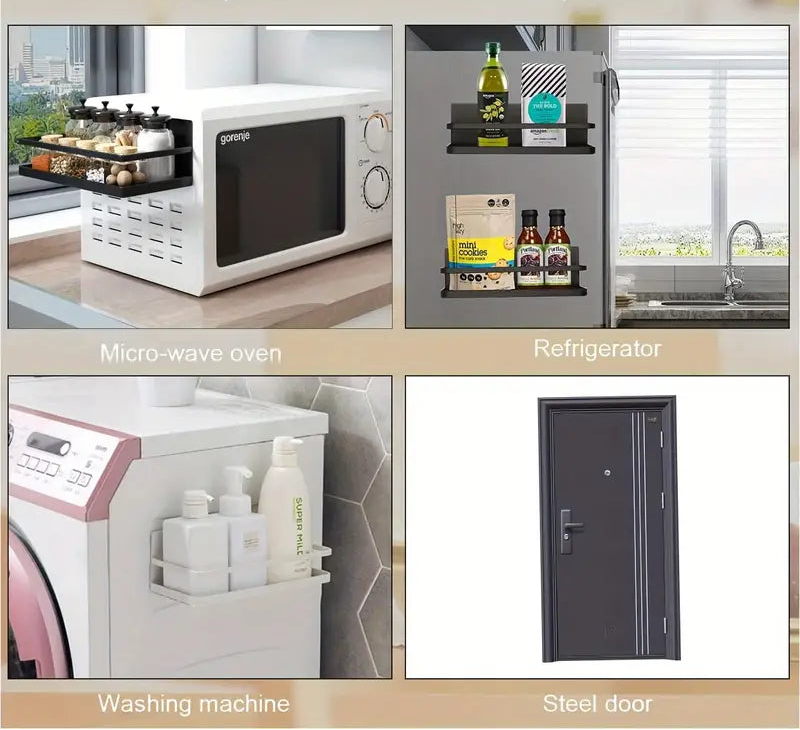 Dluxe Ave. Magnetic Spice Rack for Refrigerator and Seasonings Storage