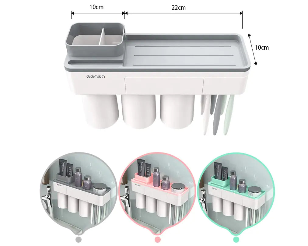 Dluxe Ave. Magnetic Toothbrush Holder Set with Mouthwash Cups
