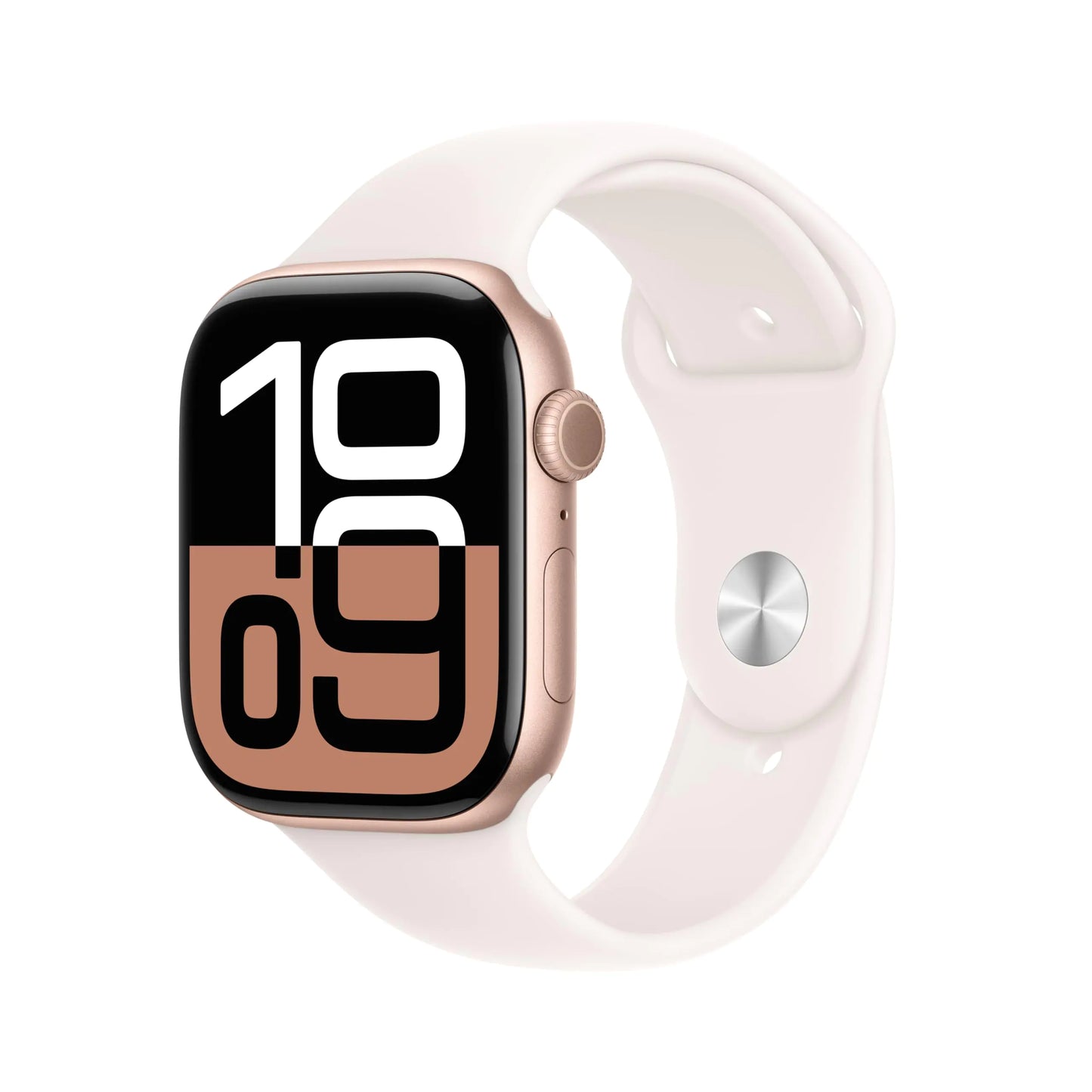 Dluxe Ave. Apple Watch Series 10 [GPS 42mm case] Smartwatch with Rose Gold Aluminium Case with Light Blush Sport Band - S/M. Fitness Tracker ECG App Always-On Retina Display Water Resistant