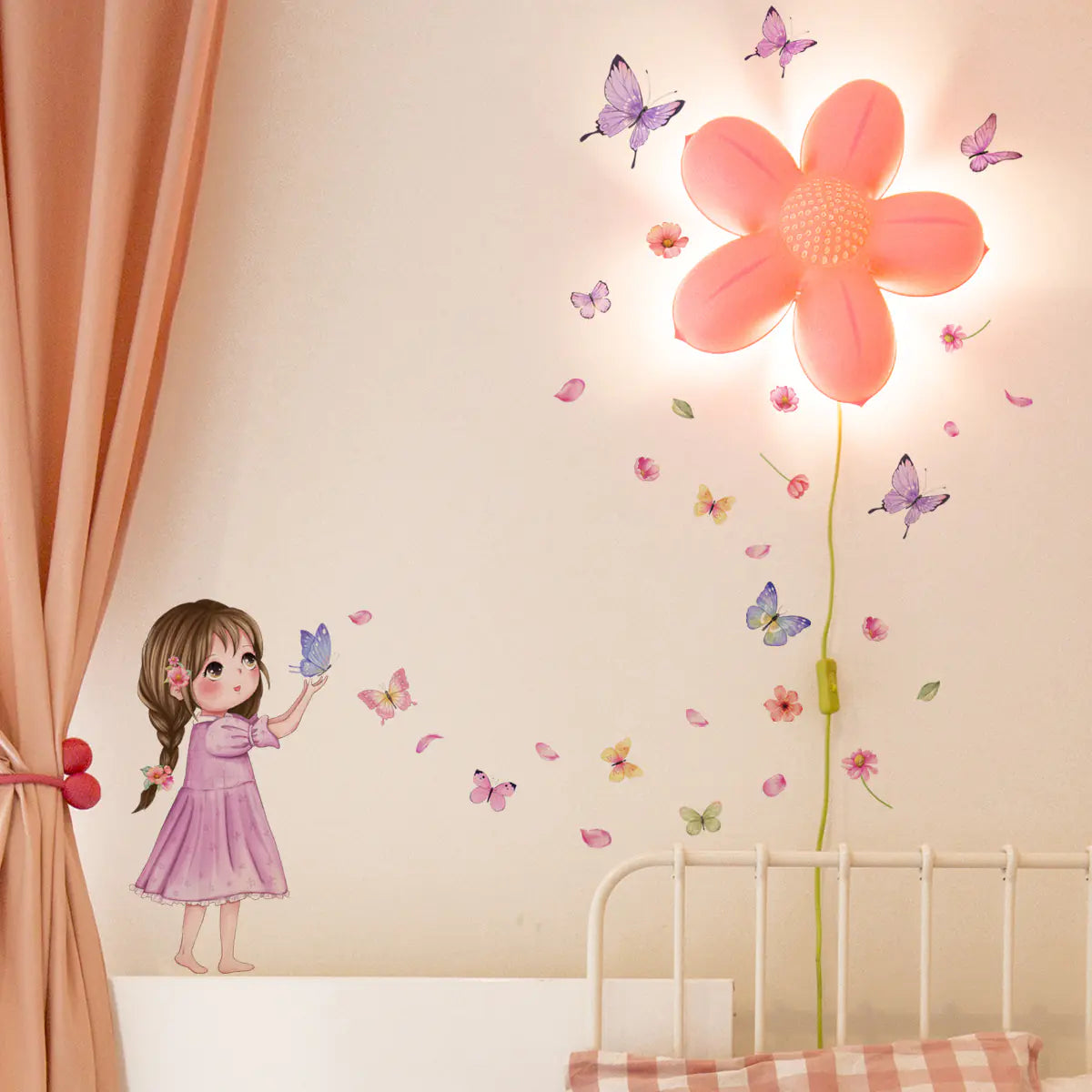 Dluxe Ave. Girls Butterfly Wall Stickers for Kids' Bedroom Decor