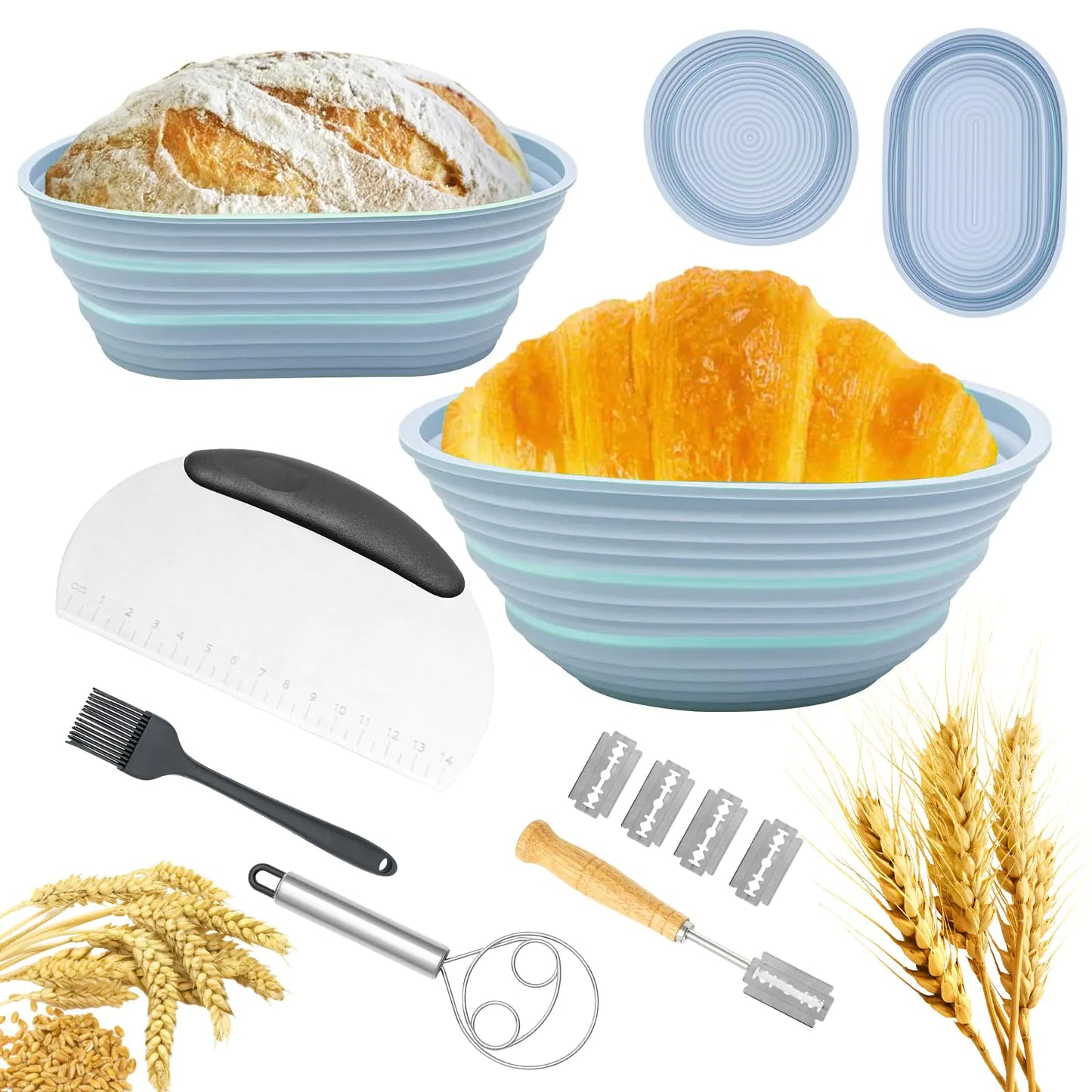 Dluxe Ave. Sourdough Bread Baking Supplies Silicone, Set of 2  (Blue)