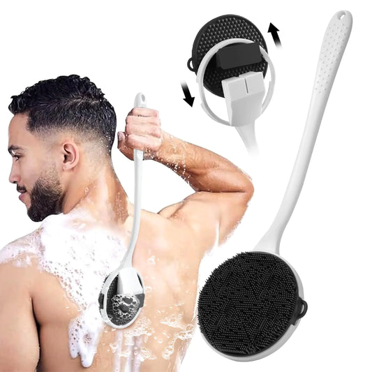 Dluxe Ave. Silicone Back Scrubber for Shower/ Detachable Long Handle