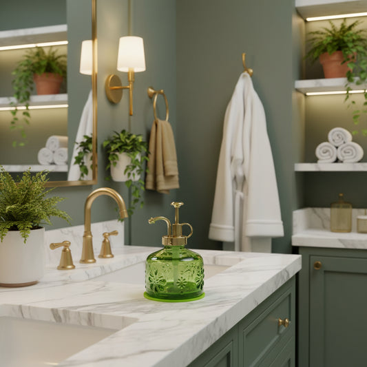 Dluxe Ave. Vintage Soap Dispenser for Bathroom/ Glass(Green)