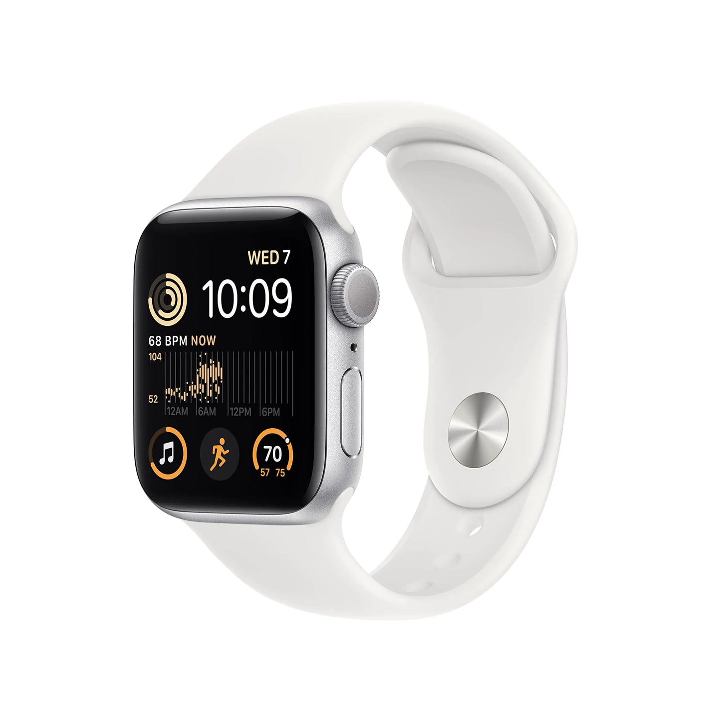 Dluxe Ave. Apple Watch SE (2nd Gen) (GPS 40mm) - Silver Aluminum Case with White Sport Band M/L (Renewed)