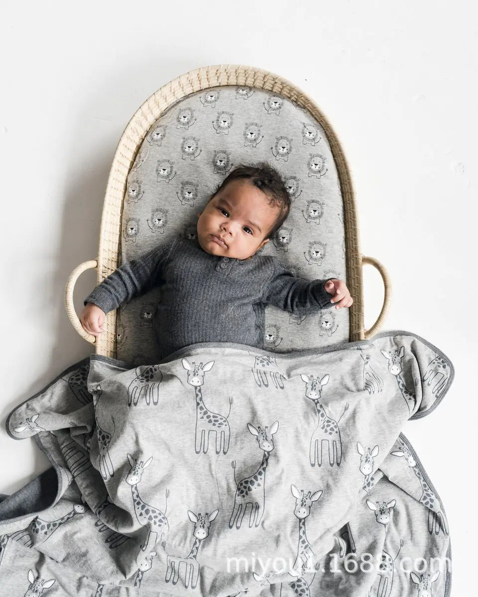 Dluxe Ave. Giraffe, Rabbit, Tiger Square Animal Blanket for Babies