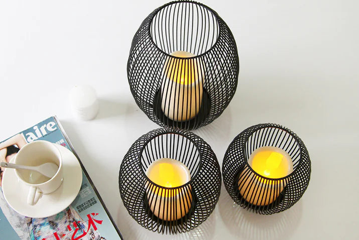 Dluxe Ave. Mediterranean Iron Birdcage with LED Candle Decor