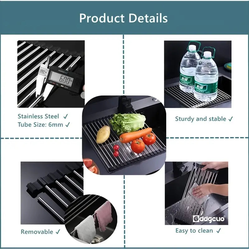Dluxe Ave. Multifunctional Roll-Up Dish Drying Rack (1 Piece)
