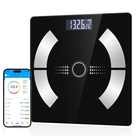 Dluxe Ave.Digital Simple and Practical Body Fat Scale with Led Display Bathroom Scale (Black)
