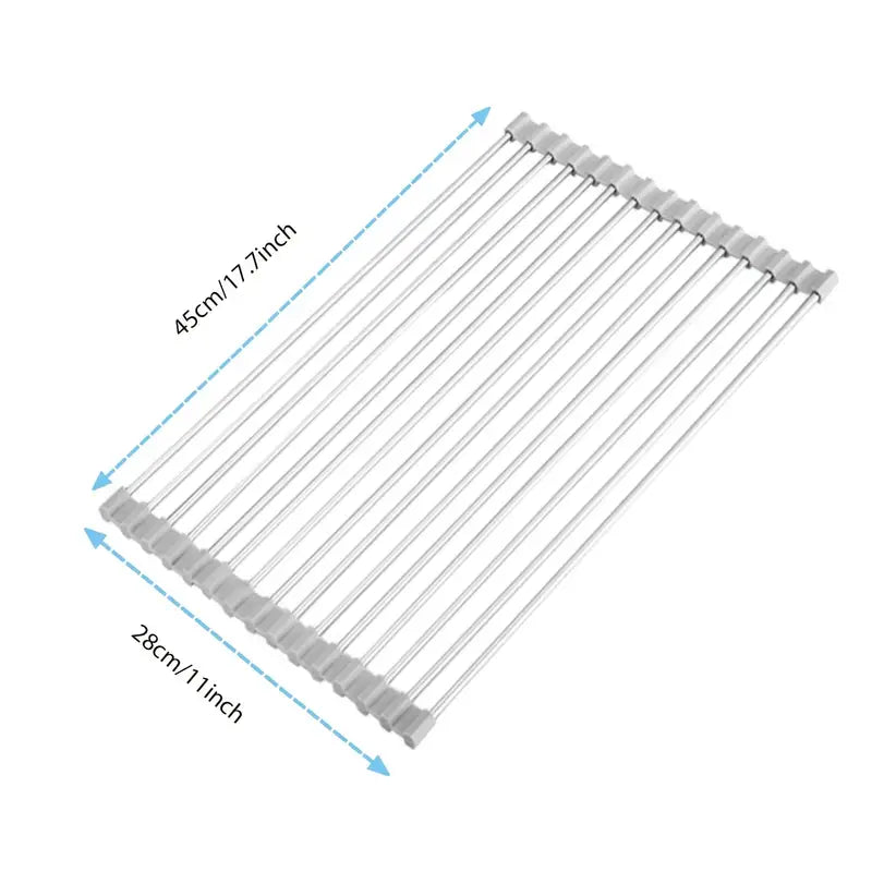 Dluxe Ave. Foldable Roll-Up Dish Drying Rack for Kitchen Sink
