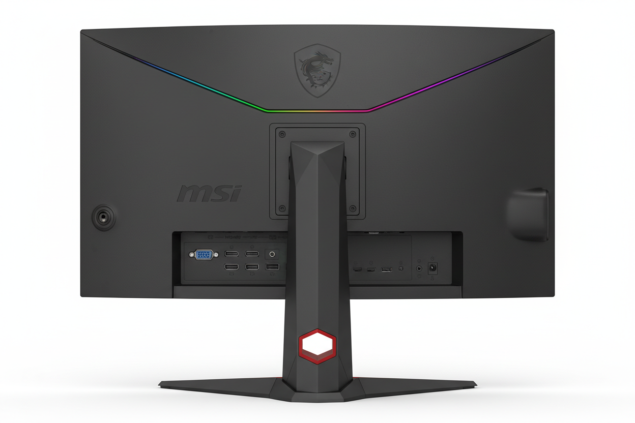 MSI MPG 275CQRXF 27-inch 2560 x 1440 (QHD) Computer Monitor 240Hz Adaptive-Sync HDR Ready HDMI VGA Port Display PortVESA Mountable Tilt Speaker 0.5ms Black, back
