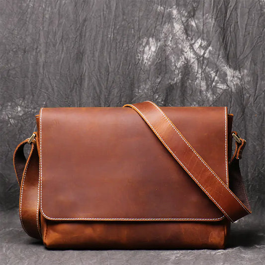 Dluxe Ave. Vintage Handmade Leather Crossbody Bag