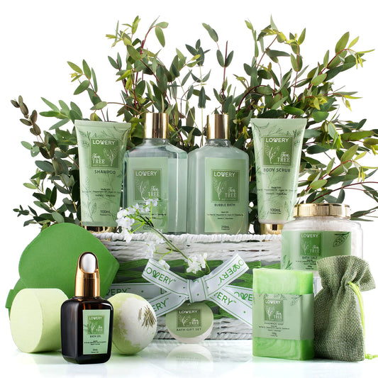 Dluxe Ave. Luxury Home Spa Set with Calming Mint Fragrance/ 15 pc Relaxation Gift Basket