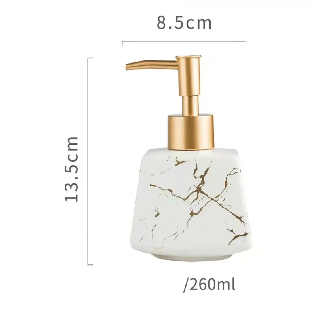 Dluxe Ave. Ceramic Marble Bathroom Pump Bottles for Liquids