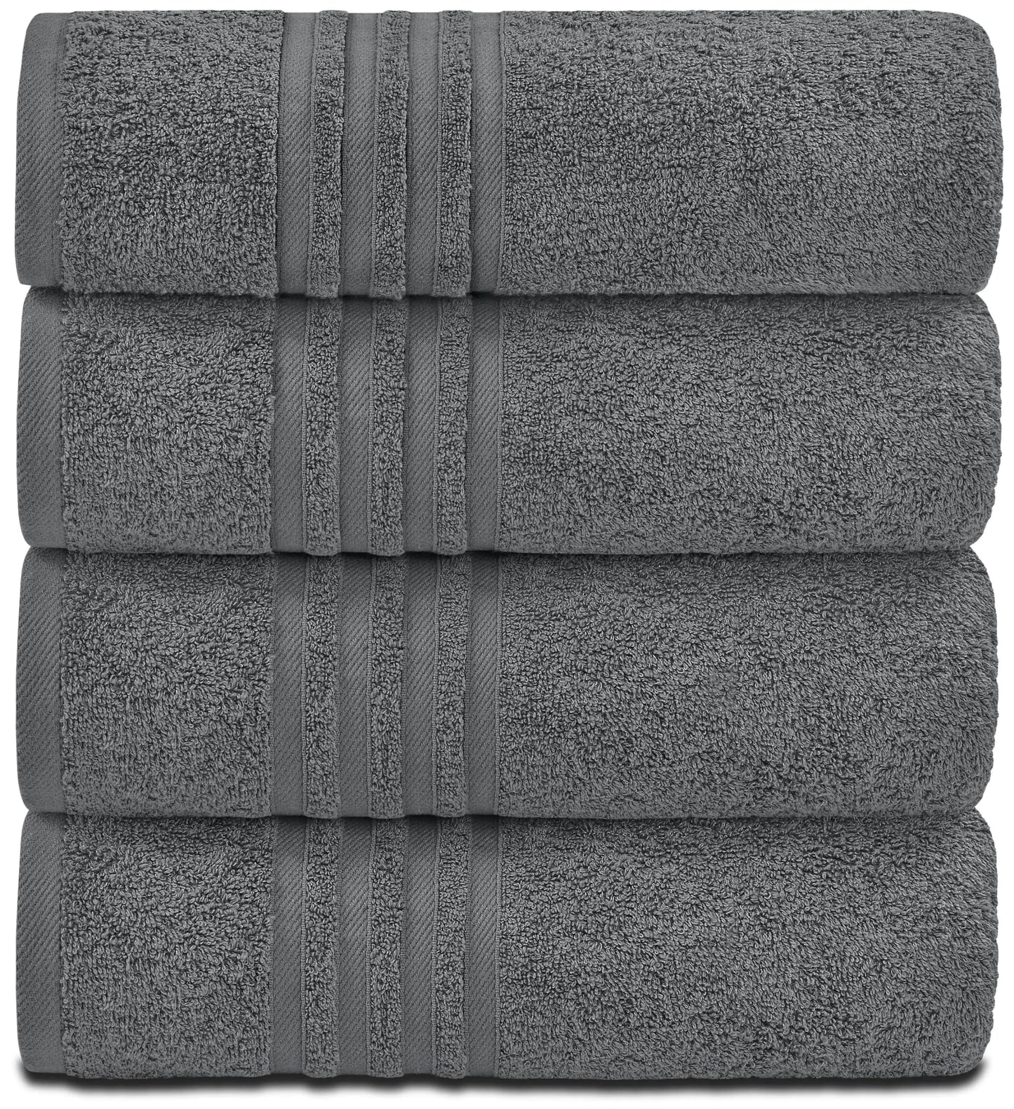 Dluxe Ave. Wealuxe Grey Bath Towels Set of 4 Cotton 27x54 Inch Body Towel for Hotel Gym