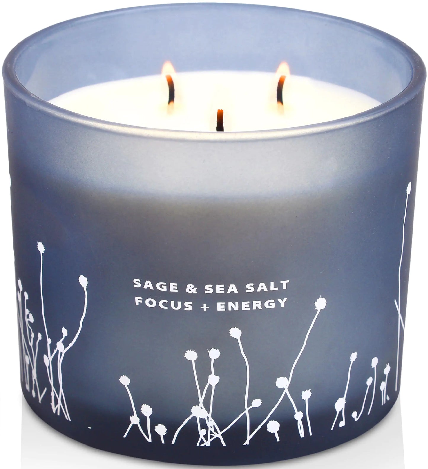 Dluxe Ave. White Sage Sea Salt, 3 Wick Candle Large 14.5 oz, Natural Soy Candle for Home for Women & Men